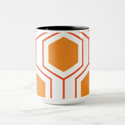 Hexagon abstract geometrical pattern in orange and tasse (Zentrum)