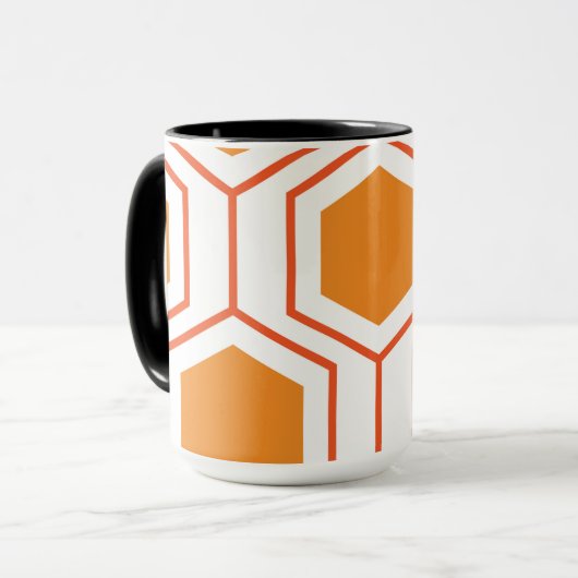 Hexagon abstract geometrical pattern in orange and tasse (Vorderseite Links)