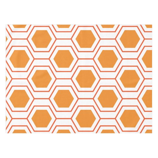 Hexagon abstract geometrical pattern in orange and tischdecke (Vorderseite (Horizontal))