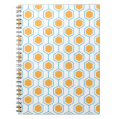 Hexagon abstract geometrical pattern in orange blu notizblock (Vorderseite)