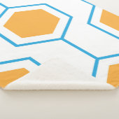 Hexagon abstract geometrical pattern in orange blu sherpadecke (3/4)