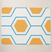 Hexagon abstract geometrical pattern in orange blu sherpadecke (Vorderseite (Horizontal))