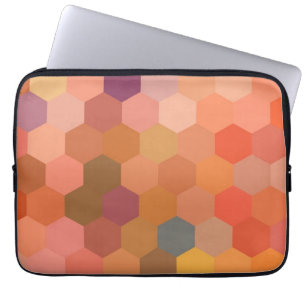 Hexagon-Abstrakte Kunst   Moderne geometrische Mus Laptopschutzhülle