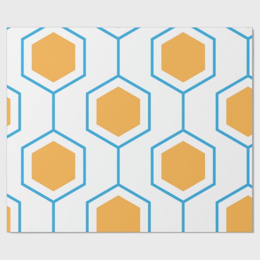 Hexagon abstraktes geometrisches Muster in orangef Geschenkpapier (Flach)