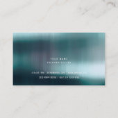 Hexagon Aquamarin Metallic Steel Marmor Silver Gra Visitenkarte (Rückseite)