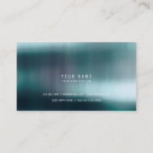 Hexagon Aquamarin Metallic Steel Marmor Silver Gra Visitenkarte (Rückseite)