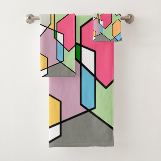 Hexagon Bauhaus Badhandtuch Set (Insitu)
