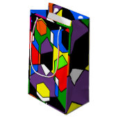 Hexagon Bauhaus Kleine Geschenktüte (Rückseite Schrägansicht)