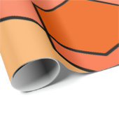 Hexagon Bauhaus - Orange Geschenkpapier (Rolleneckpunkt)