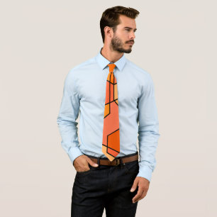 Hexagon Bauhaus - Orange Neck Tie Krawatte