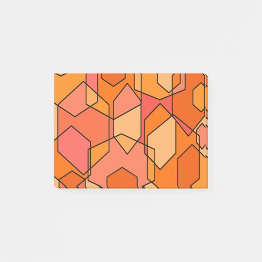 Hexagon Bauhaus - Orange Post-it Klebezettel (Vorderseite)