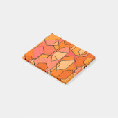 Hexagon Bauhaus - Orange Post-it Klebezettel (angewinkelt)