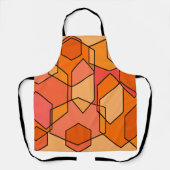 Hexagon Bauhaus - Orange Schürze (Vorderseite)