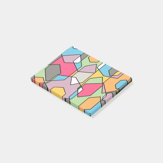 Hexagon Bauhaus - Pastels Post-it Klebezettel (angewinkelt)