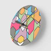 Hexagon Bauhaus - Pastels Runde Wanduhr (Winkel)