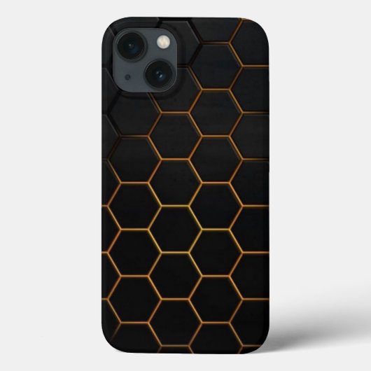 Hexagon Black and Gold Case-Mate iPhone Case (Rückseite)