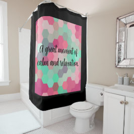 Hexagon black duschvorhang