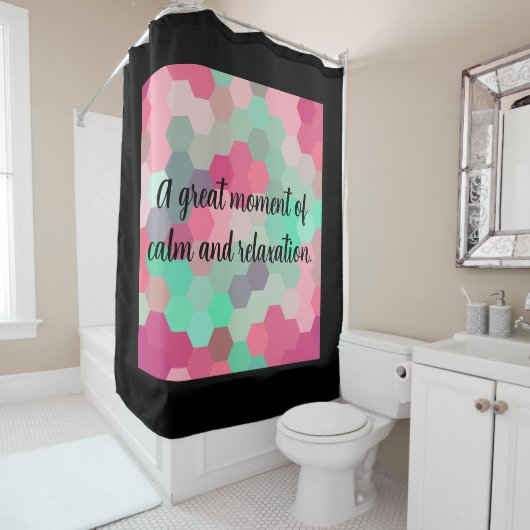 Hexagon black duschvorhang (Beispiel)