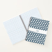 Hexagon Blaues Minimalmuster Notizblock (Innenseite)