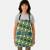 Hexagon Blaugelbes Minimalmuster Schürze (Insitu)