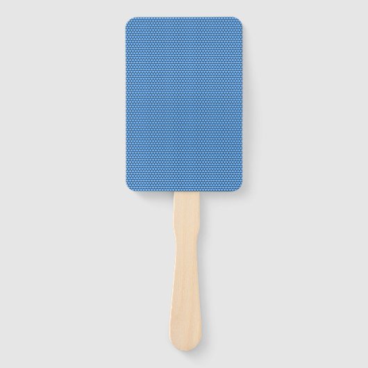 Hexagon Blue Black Pattern Fächer (Vorderseite)