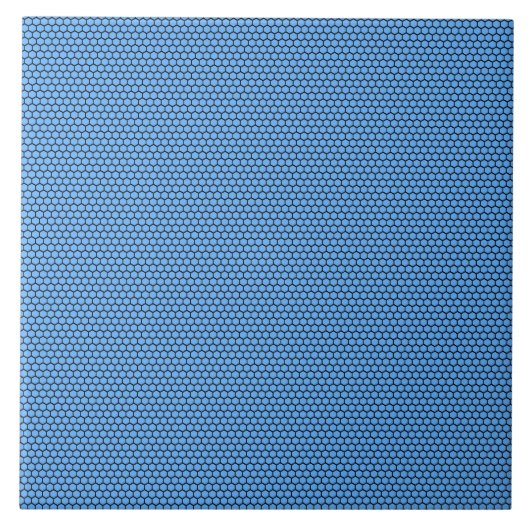Hexagon Blue Black Pattern Fliese (Vorderseite)