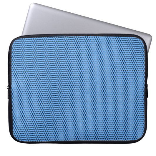 Hexagon Blue Black Pattern Laptopschutzhülle (Vorderseite)