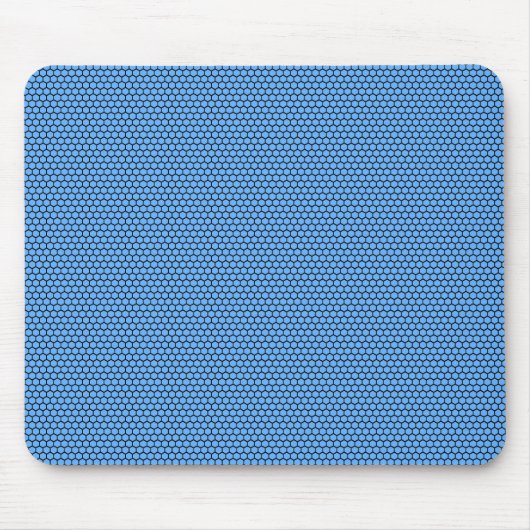 Hexagon Blue Black Pattern Mousepad (Vorne)