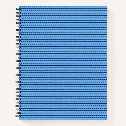 Hexagon Blue Black Pattern Notizblock (Vorderseite)