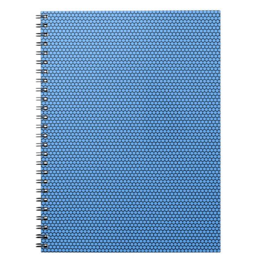 Hexagon Blue Black Pattern Notizblock (Vorderseite)