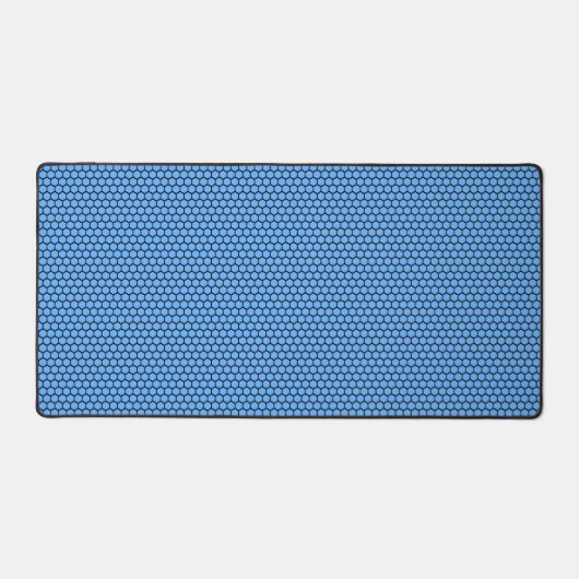 Hexagon Blue Black Pattern Schreibtischunterlage (Vorderseite)