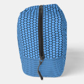 Hexagon Blue Black Pattern Toilettenbeutel Waschbeutel (Rechts)