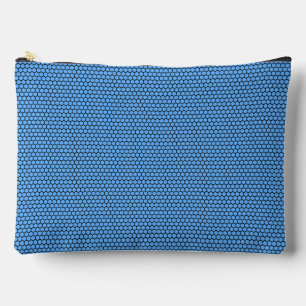 Hexagon Blue Black Pattern Zubehörtasche