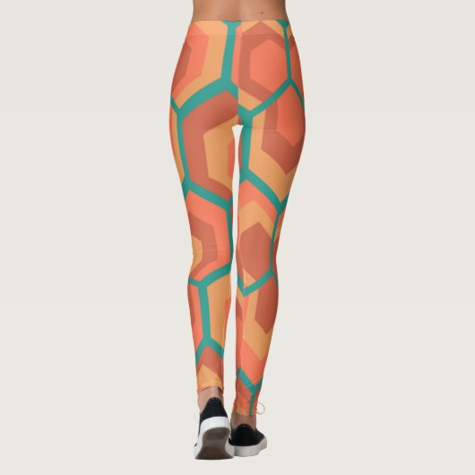 Hexagon-Blume Leggings (Rückseite)