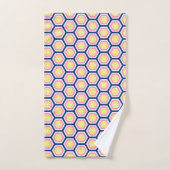 Hexagon-Blume-Muster blau pinkgelb Badhandtuch Set (Handtuch)