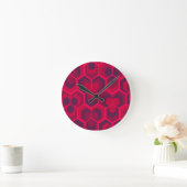 Hexagon-Blume Runde Wanduhr (Zuhause)