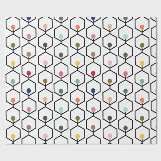 Hexagon Chains Geschenkpapier (Flach)