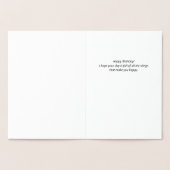 Hexagon Confetti Stylish Custom Happy Birthday Folienkarte (Innenseite)