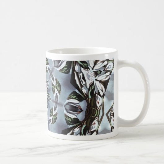 Hexagon des Dschungel-Blätter und der tropischen Kaffeetasse (Rechts)