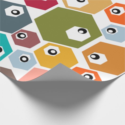 Hexagon Eyeballs  Geschenkpapier (Ecke)