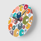 Hexagon Eyeballs Runde Wanduhr (Winkel)