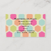 Hexagon-Formen im Vintagen Farbmuster Visitenkarte (Rückseite)