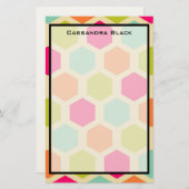 Hexagon-Formen in Vintagen Farbmustern Briefpapier (Vorne/Hinten)