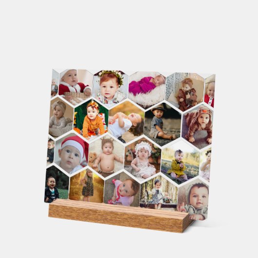 Hexagon Foto Collage Acrylschild (Winkel)
