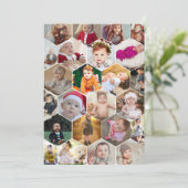 Hexagon Foto Collage Dankeskarte (Stehend Vorderseite)