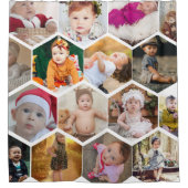 Hexagon Foto Collage Duschvorhang (Vorderseite)