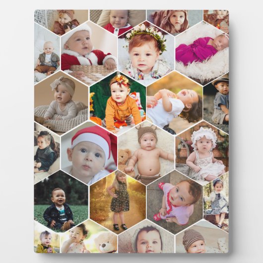 Hexagon Foto Collage Fotoplatte (Vorderseite)