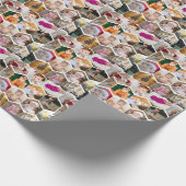 Hexagon Foto Collage Geschenkpapier (Ecke)