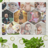 Hexagon Foto Collage Geschirrtuch (Gefaltet)