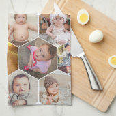 Hexagon Foto Collage Geschirrtuch (Viertel Falte)